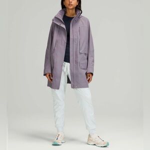 Lululemon StretchSeal Relaxed-Fit Long Raincoat Jacket Dusky Lavender NWOT Sz 6